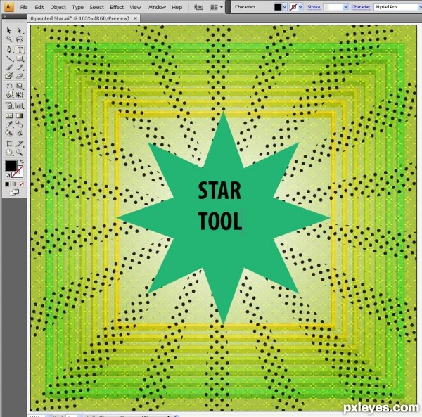Creation of Eight Pointed Star: Step 6