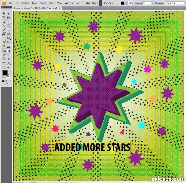 Creation of Eight Pointed Star: Step 8