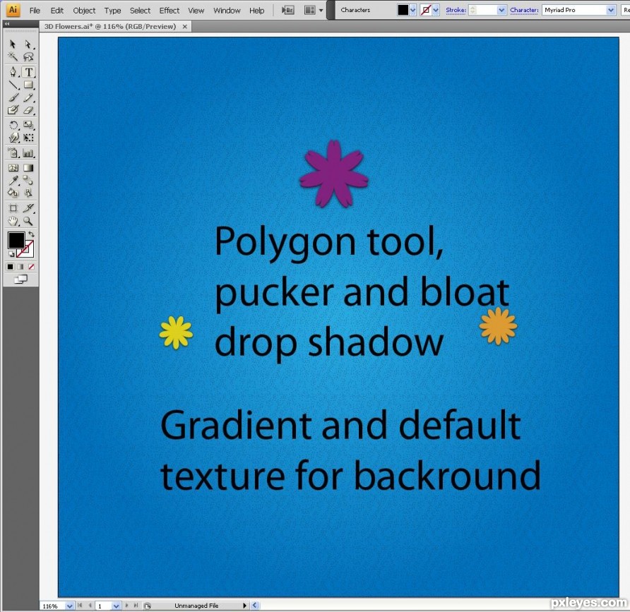 Creation of 3D Flowers: Step 1