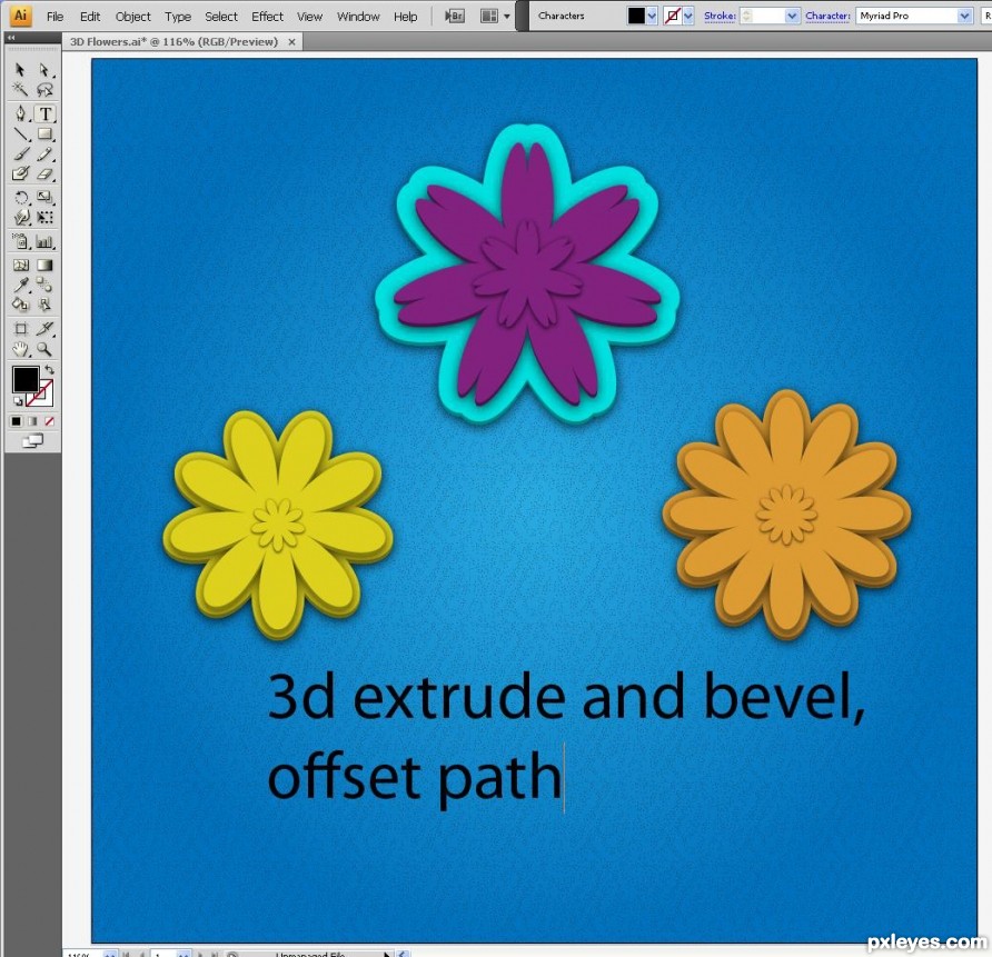 Creation of 3D Flowers: Step 2
