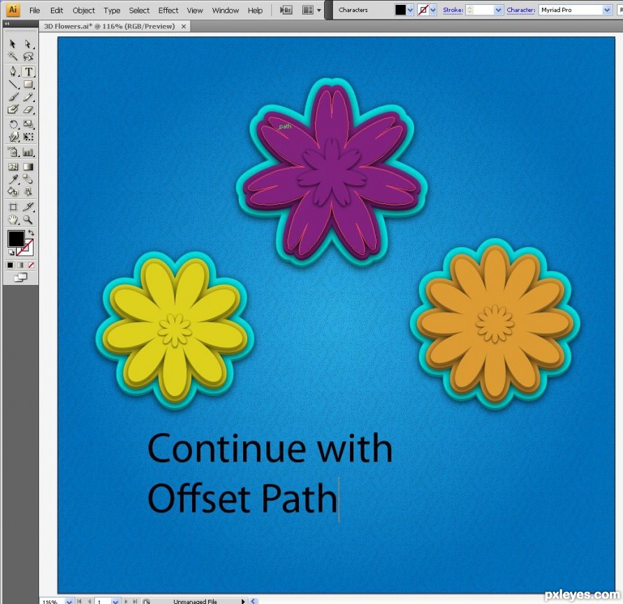 Creation of 3D Flowers: Step 3