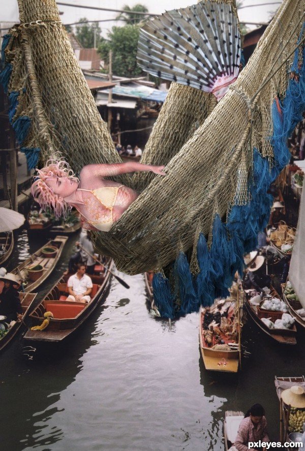 Mermaid at the floating market
