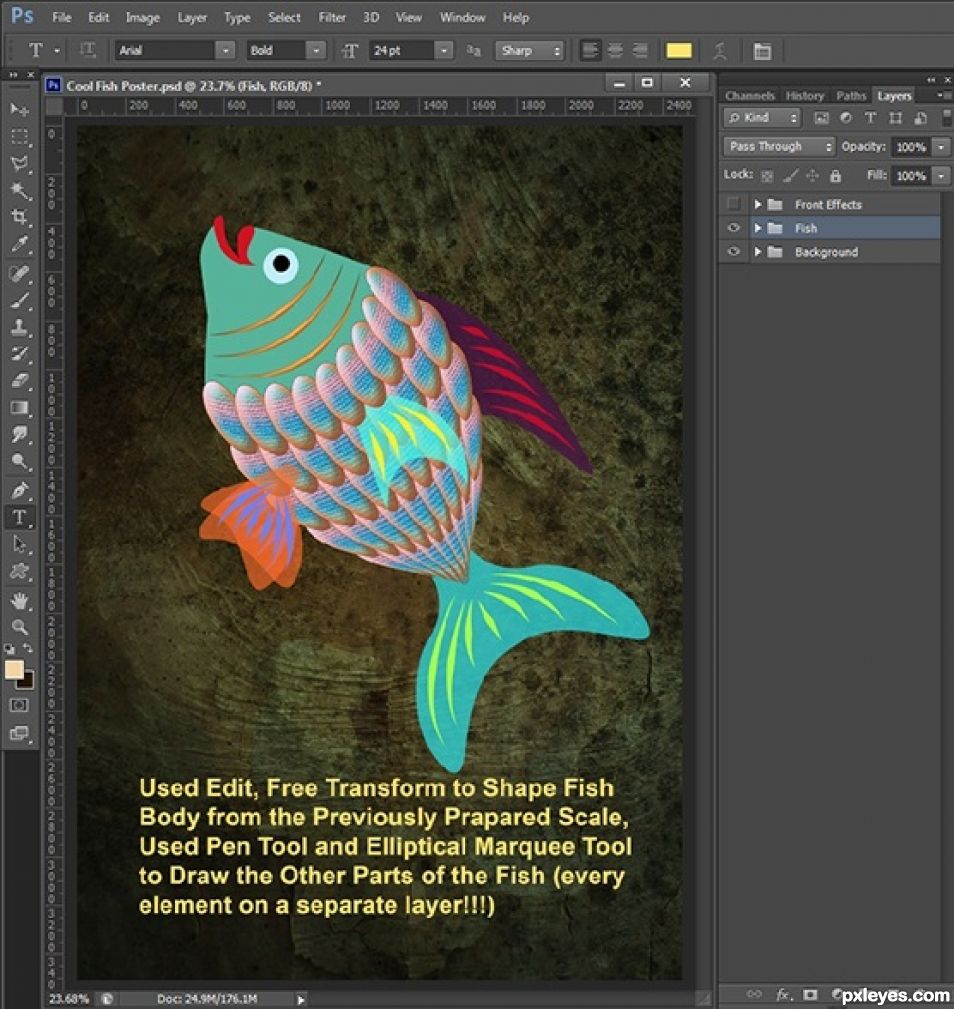 Creation of Fishy Poster: Step 7