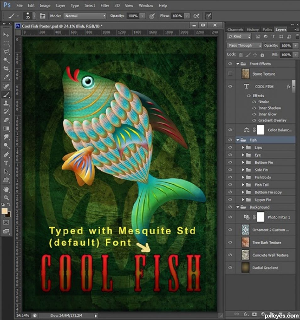 Creation of Fishy Poster: Step 9