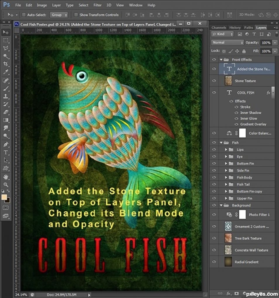 Creation of Fishy Poster: Step 11