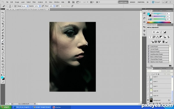 Creation of On eye: Step 1