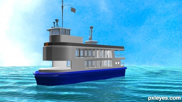 Creation of A FERRY AT NIGHT: Step 7