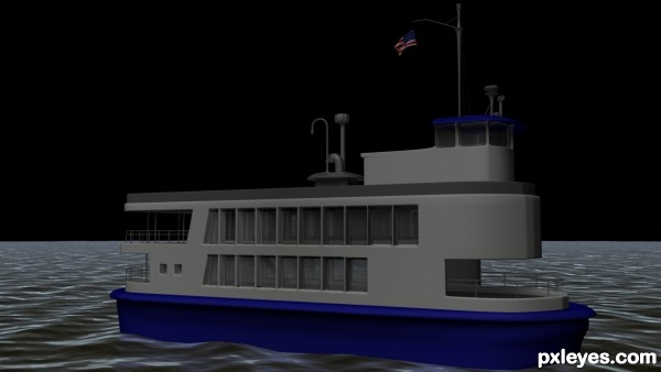 Creation of A FERRY AT NIGHT: Step 8