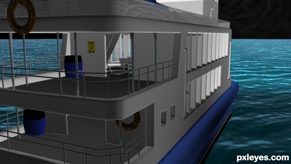 Creation of A FERRY AT NIGHT: Step 9