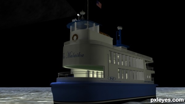 Creation of A FERRY AT NIGHT: Step 10