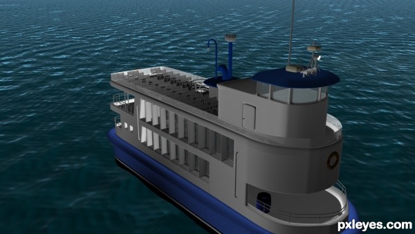 Creation of A FERRY AT NIGHT: Step 11
