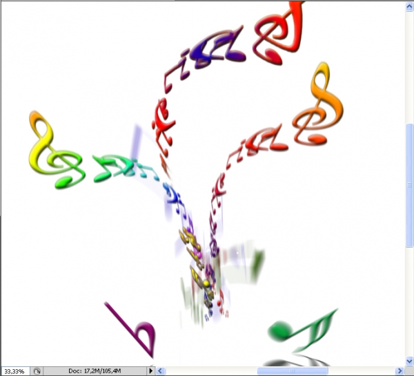 Creation of color music explosion: Step 7
