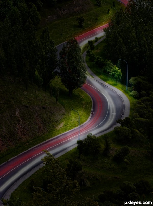 road at night