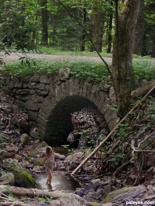 Snack time for the rock troll