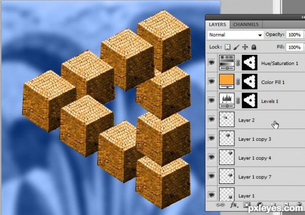 Creation of Impossible Triangle: Step 9