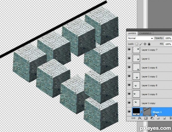 Creation of Impossible Triangle: Step 10