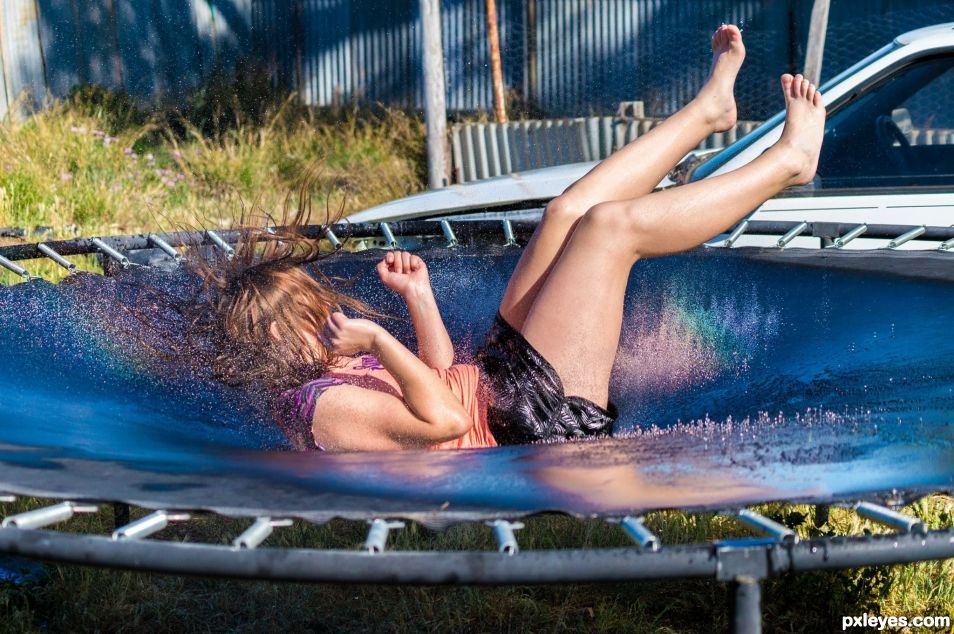 Summer trampoline fun