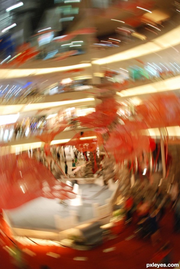 Creation of motion blur in shopping mall: Final Result