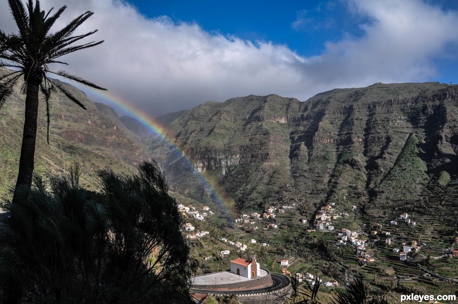 Rainbow in the Mountains of Valle Gran Rey