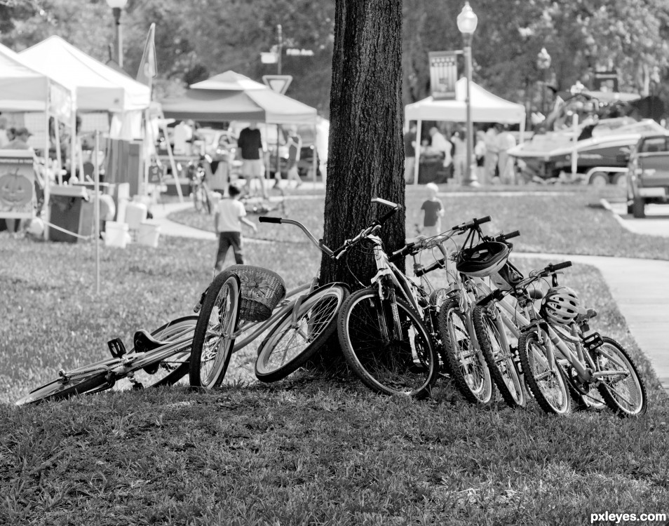 Family ride to festival