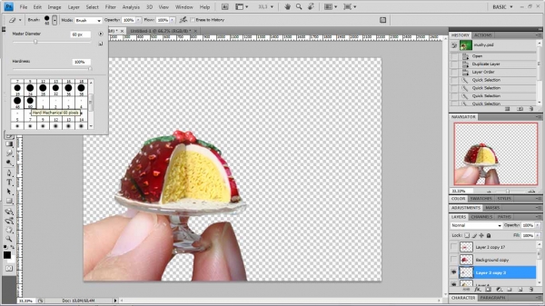 Creation of mushy cake: Step 3