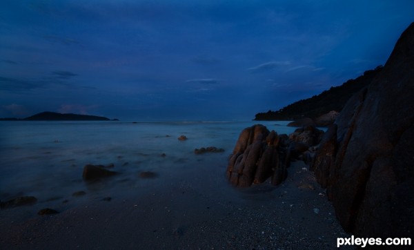 night at the beach