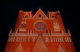 Floodlit church