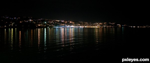 the shoreline of Mykonos