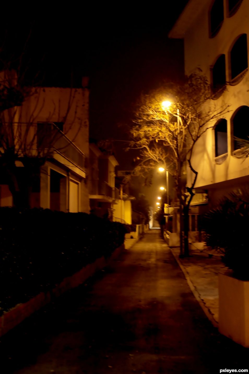 Night,street,stones.