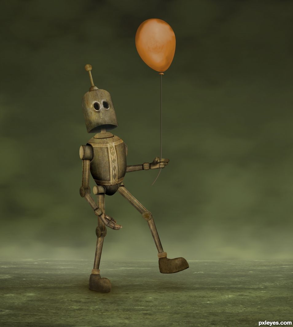 Creation of Robot and His Balloon: Step 19