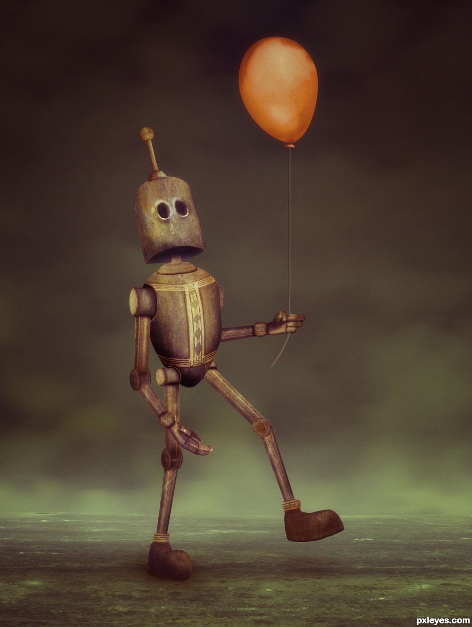 Creation of Robot and His Balloon: Step 20