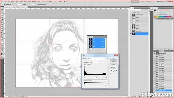Creation of painted lady: Step 1