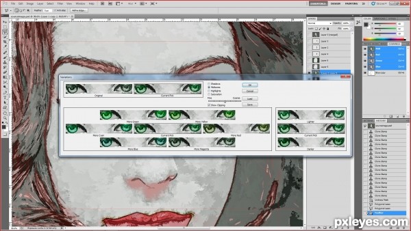Creation of painted lady: Step 3