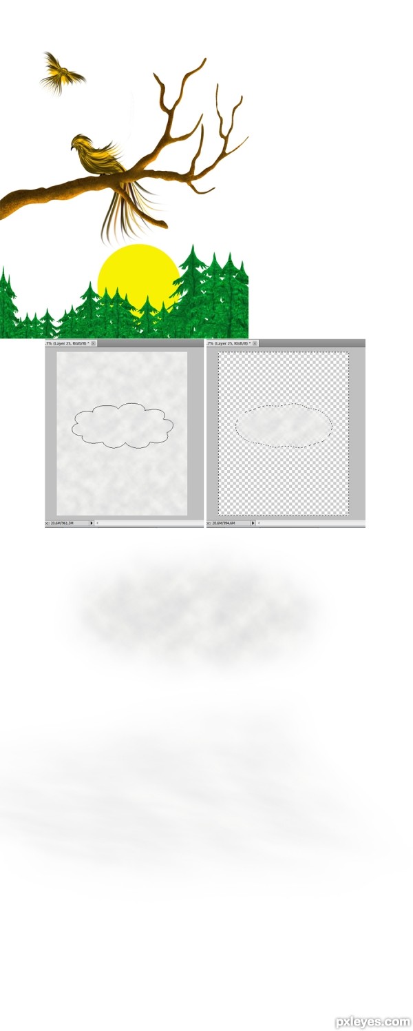 Creation of good morning, nocturnal..: Step 3