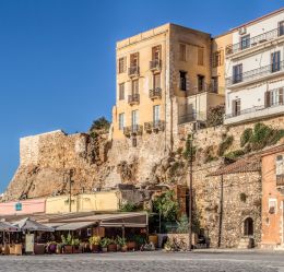 New buildings built on ruins of old.