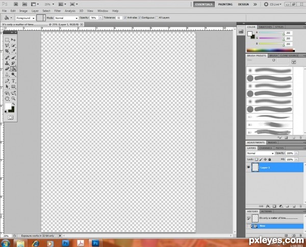 Creation of It's only a matter of time....: Step 1