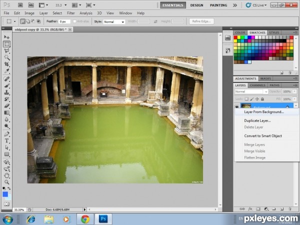Creation of my old pool of 20 century: Step 2