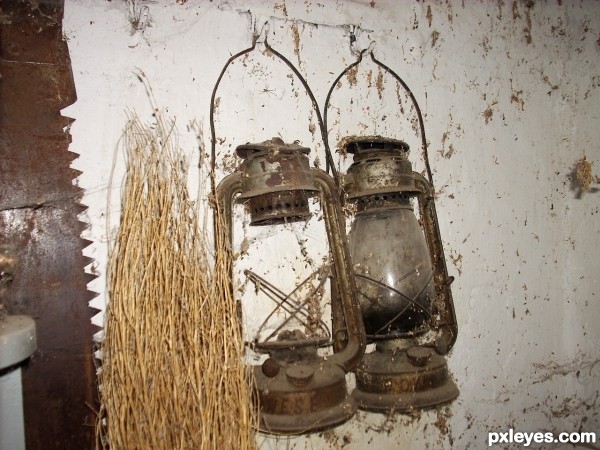 Old lanterns in the barn