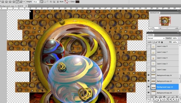 Creation of Weights on Bricks Fractal Like: Step 16