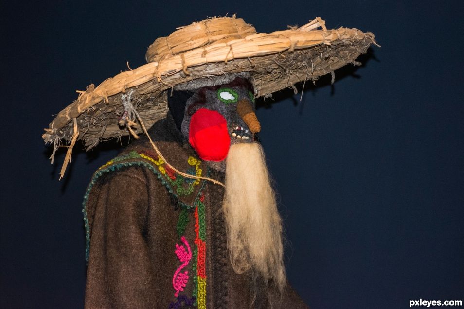 Christmas party hat and costume in Romania