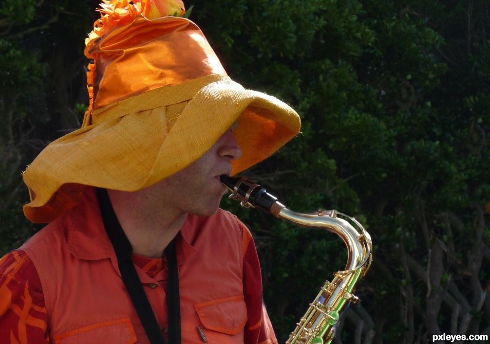 Orange colored hat