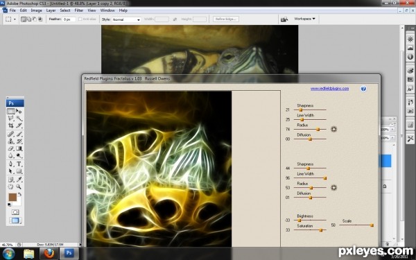 Creation of glowing: Step 2
