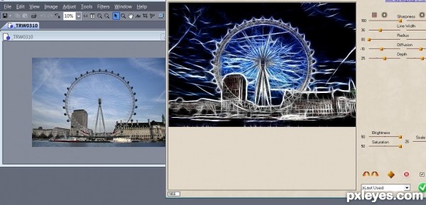 Creation of London eye: Step 1