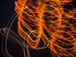 Orange light scribbles