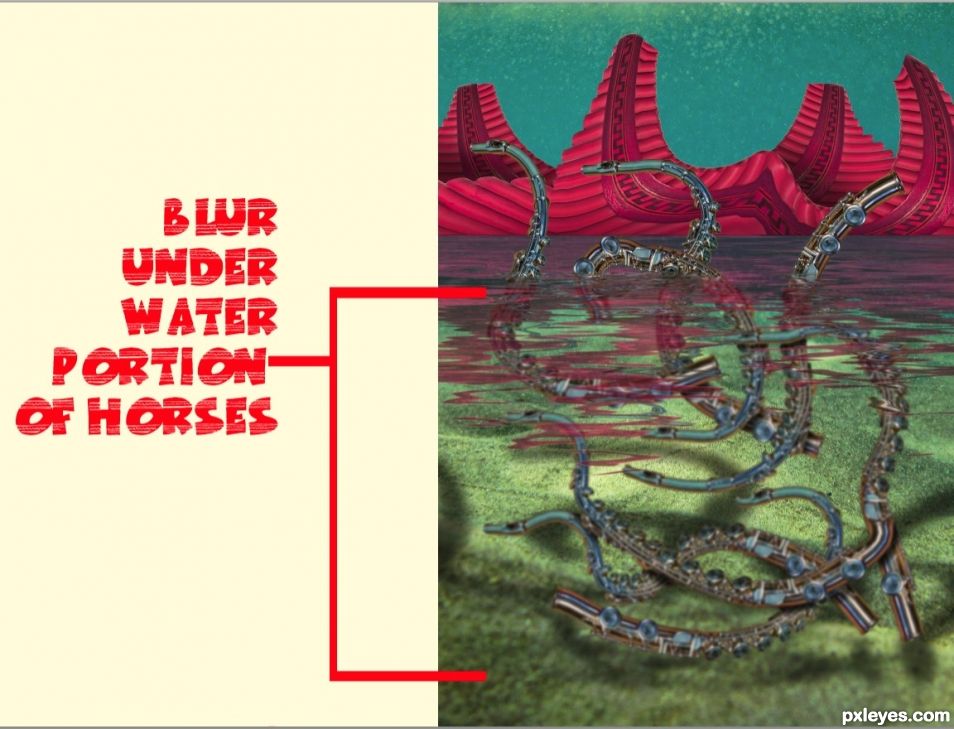 Creation of The Flute Seahorses of Delta Kern: Step 8