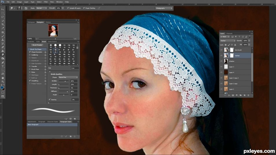 Creation of Girl with pearl earring: Step 3