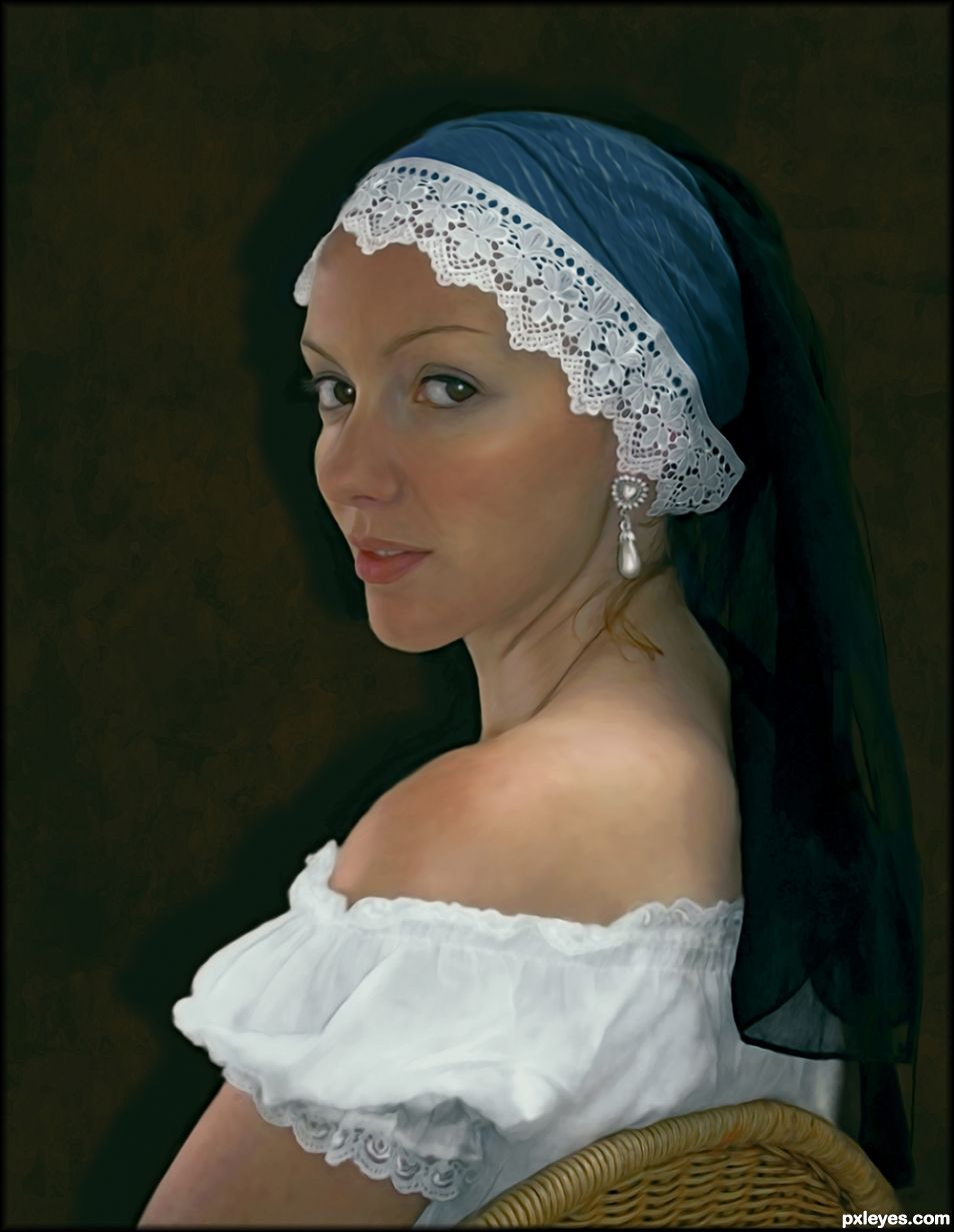 Creation of Girl with pearl earring: Step 7
