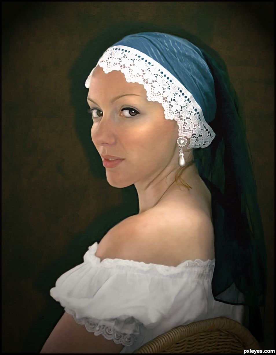 Creation of Girl with pearl earring: Step 8