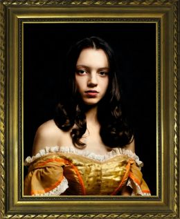 Portrait of a young lady in a yellow dress
