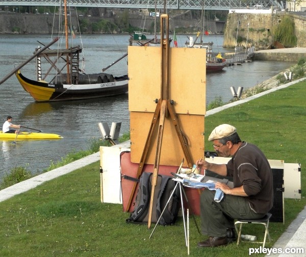 Painting on the riverside